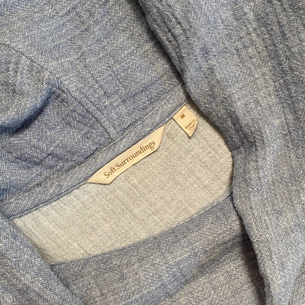 Linen Cowl Funnel Neck Chambray Modern Lagenlook